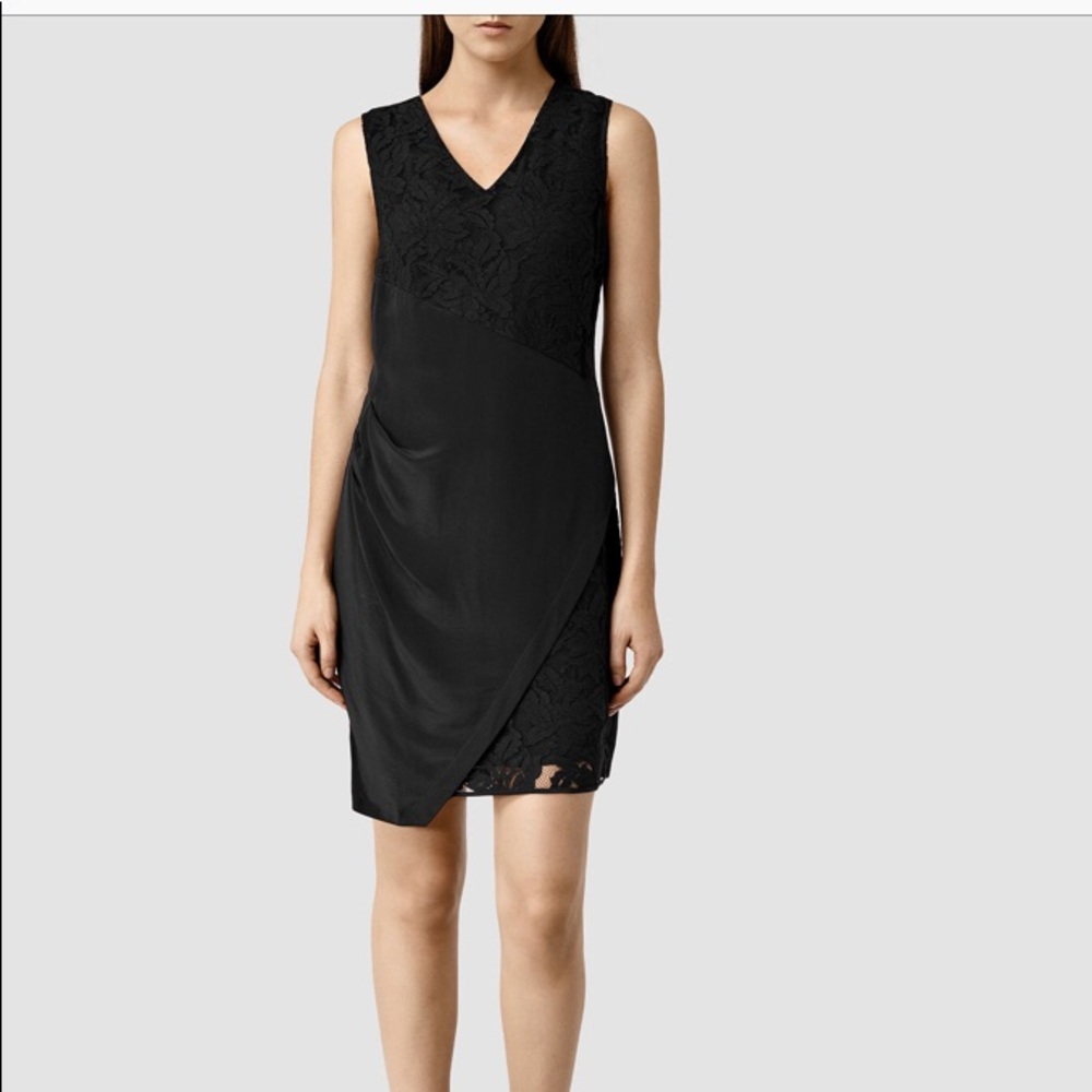 All Saints Arlow Black Cocktail Dress